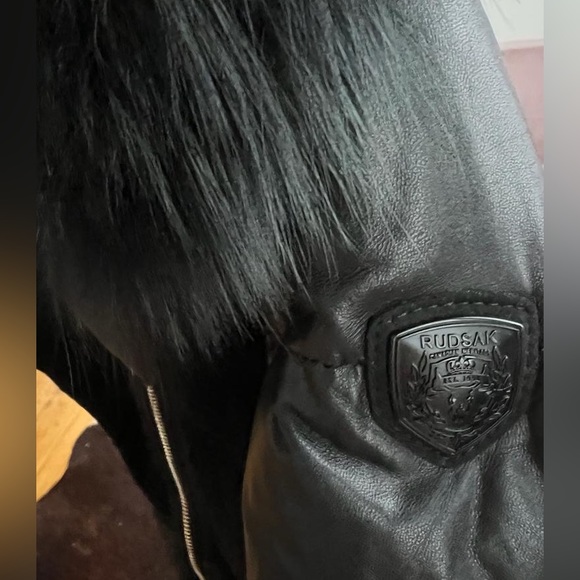 Rudsak leather parka with fur hood - Picture 8 of 12